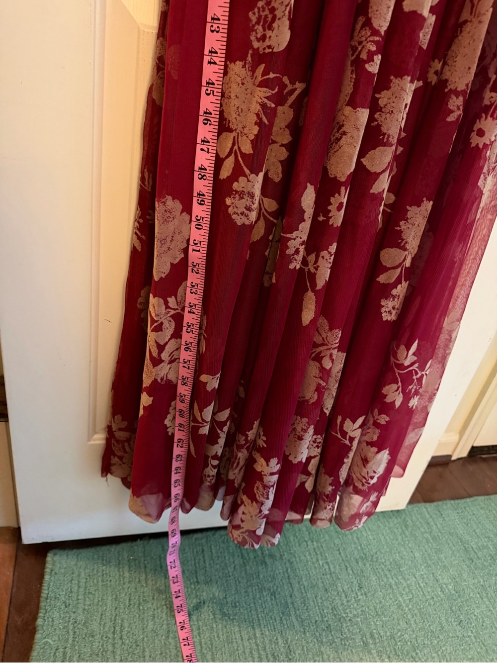 Ever After Red Floral Maxi Dress with Crisscross Back perfect for a dressy event - Picture 4 of 15